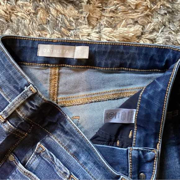 Athleta Sculptek Skinny Tuxedo Strip Stretch Jeans Women's Size 6 - Picture 3 of 8